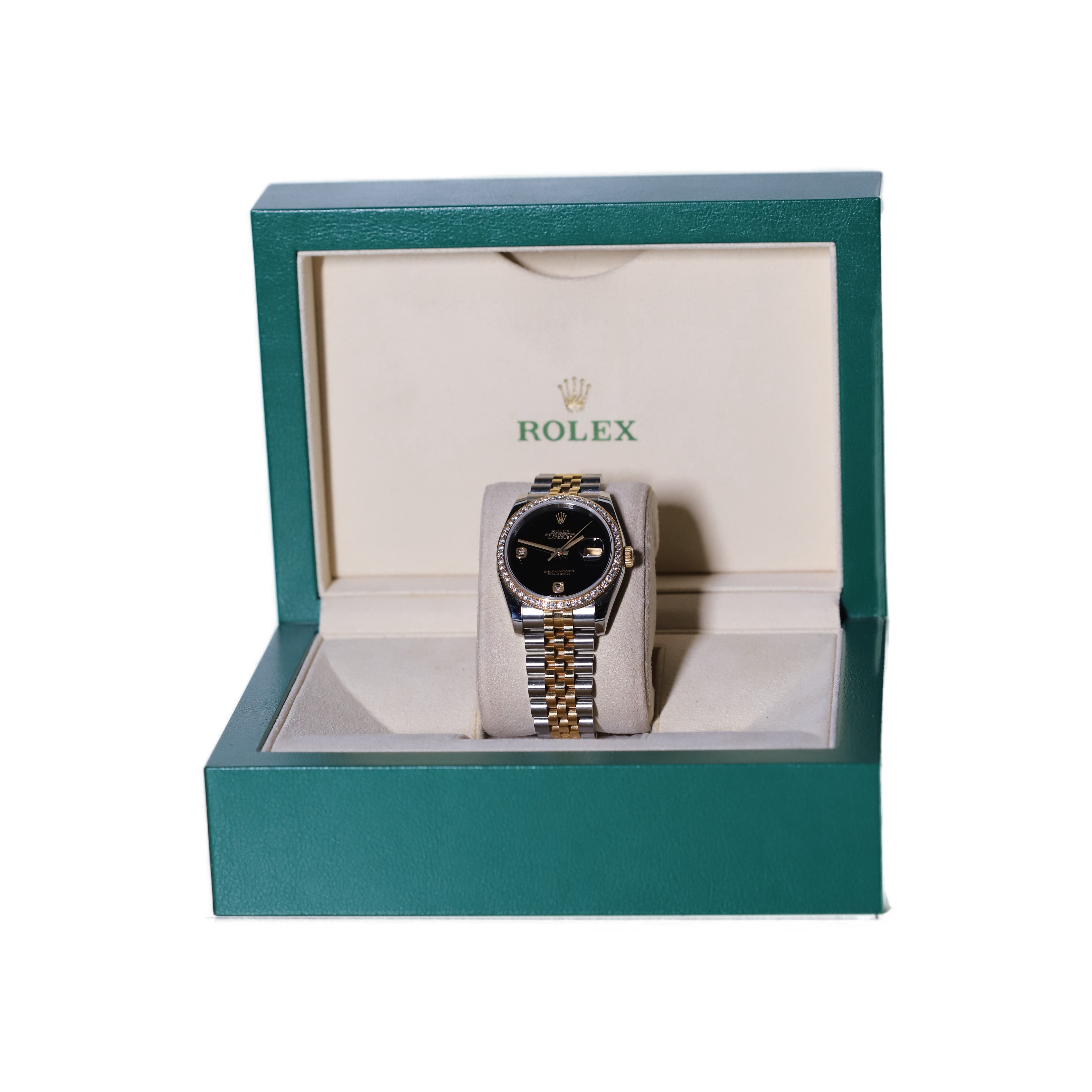 Rolex Datejust 36mm Ref. 116243 – Oystersteel &amp; Yellow Gold | Onyx Diamond Dial